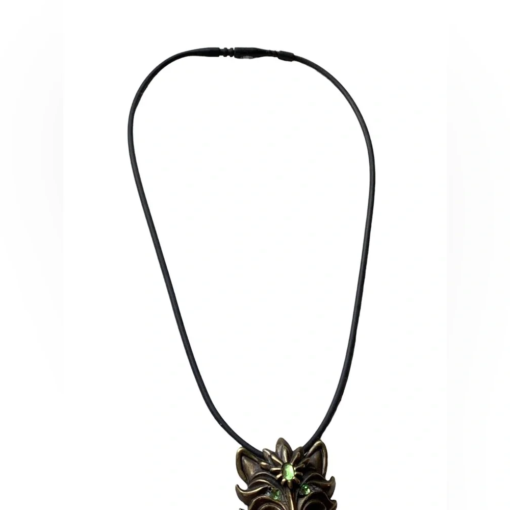 Mythical Wolf Necklace Choker Artesian Green Rhinestones Mens Women’s Jewelry